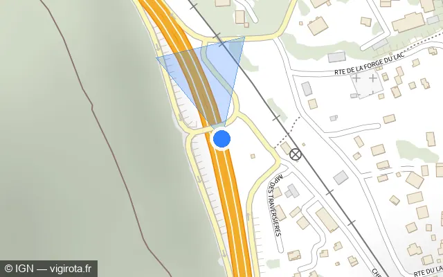 Vue plan de l'emplacement du radar tourelle à Servoz