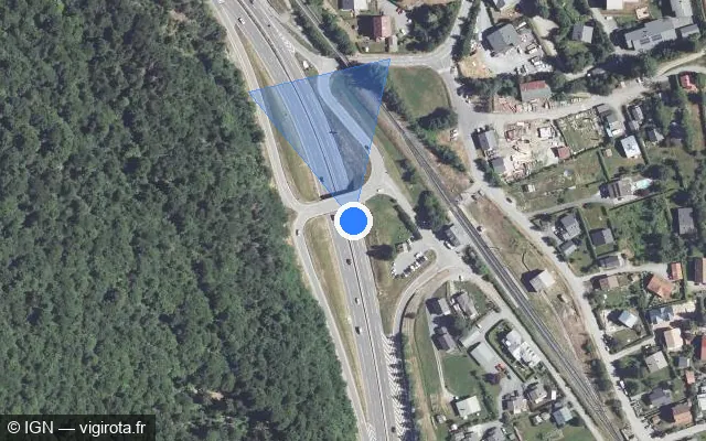 Vue satellite de l'emplacement du radar tourelle à Servoz