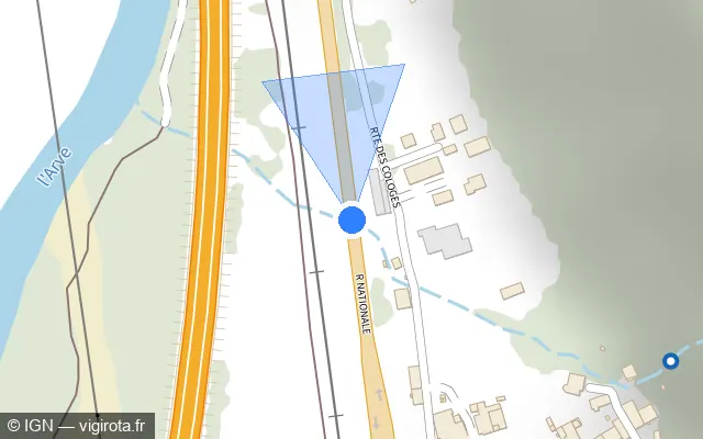 Vue plan de l'emplacement du radar tourelle à Magland