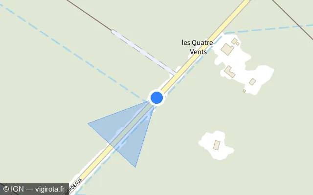Vue plan de l'emplacement du radar tourelle à Sanguinet
