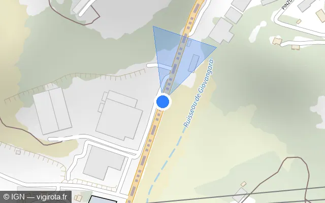 Vue plan de l'emplacement du radar tourelle à Viggianello