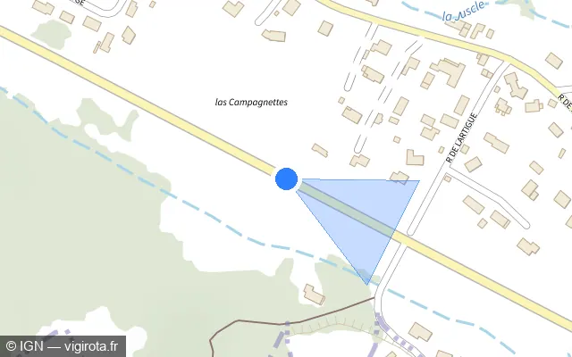 Vue plan de l'emplacement du radar tourelle à Tarsacq