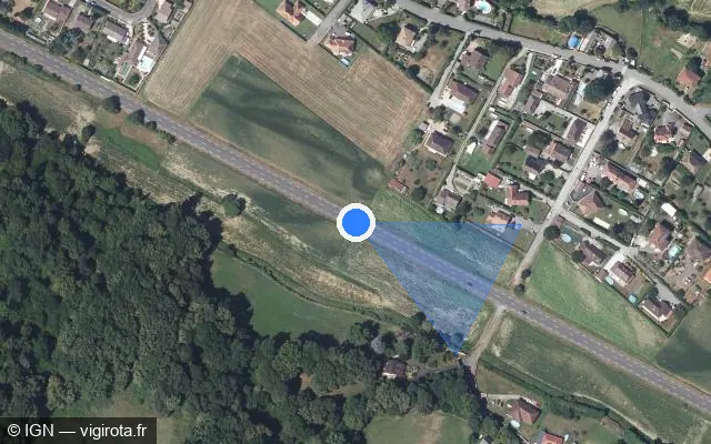 Vue satellite de l'emplacement du radar tourelle à Tarsacq