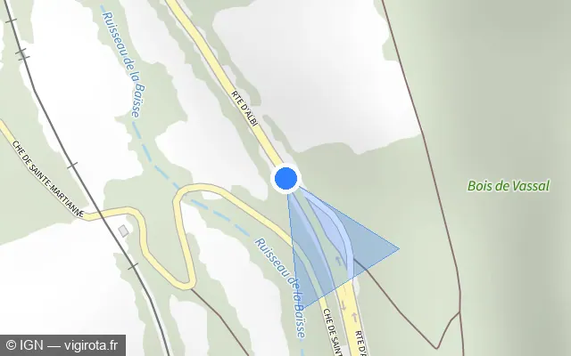 Vue plan de l'emplacement du radar tourelle à Le Garric