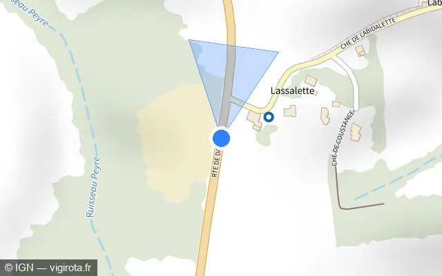 Vue plan de l'emplacement du radar tourelle à Saint-Boès