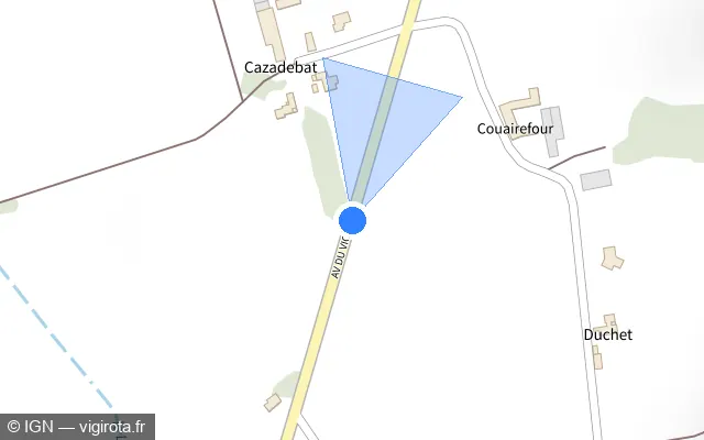 Vue plan de l'emplacement du radar tourelle à Monassut-Audiracq