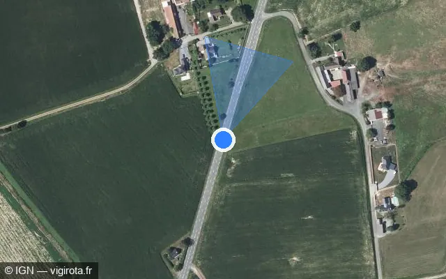 Vue satellite de l'emplacement du radar tourelle à Monassut-Audiracq