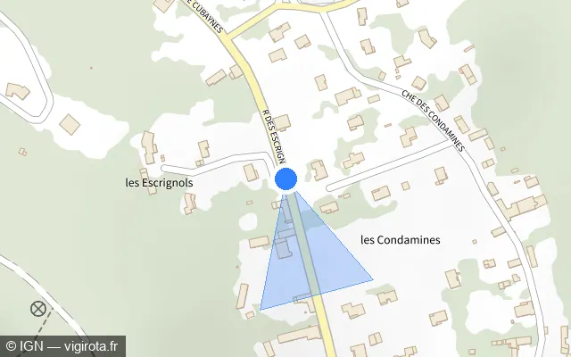 Vue plan de l'emplacement du radar tourelle à Mercuès