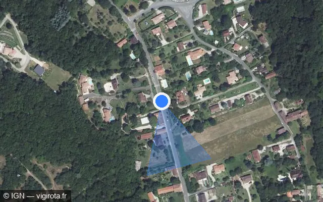 Vue satellite de l'emplacement du radar tourelle à Mercuès