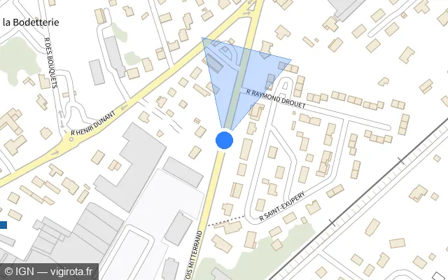 Vue plan de l'emplacement du radar tourelle à Coutras