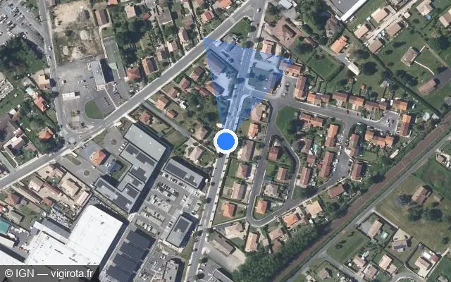 Vue satellite de l'emplacement du radar tourelle à Coutras