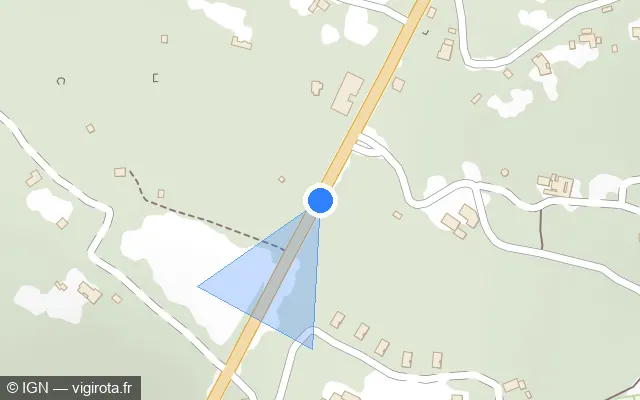 Vue plan de l'emplacement du radar tourelle à Bonifacio