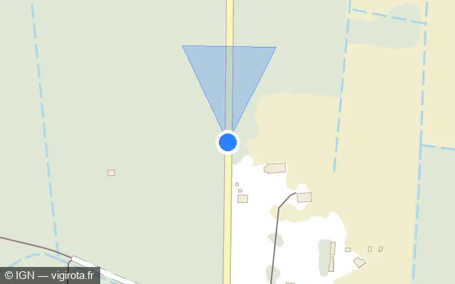 Vue plan de l'emplacement du radar tourelle à Hourtin