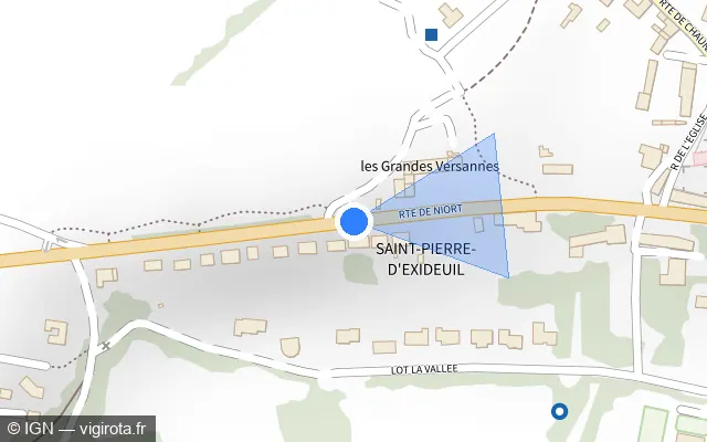 Vue plan de l'emplacement du radar tourelle à Saint-Pierre-d'Exideuil
