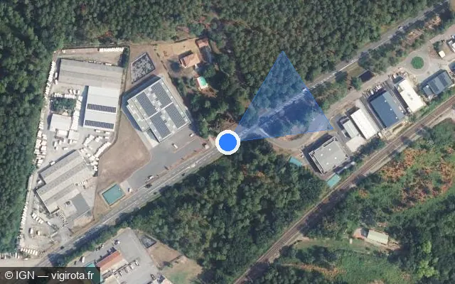 Vue satellite de l'emplacement du radar tourelle à Orx
