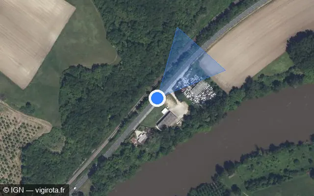 Vue satellite de l'emplacement du radar tourelle à Saint-Vite
