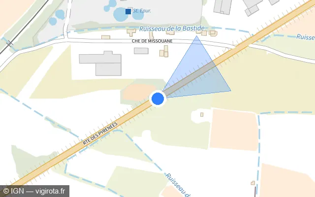 Vue plan de l'emplacement du radar tourelle à Nissan-lez-Enserune