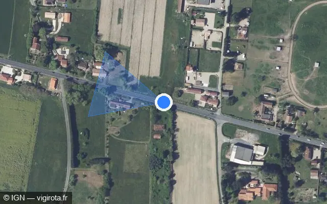 Vue satellite de l'emplacement du radar tourelle à Lamonzie-Saint-Martin