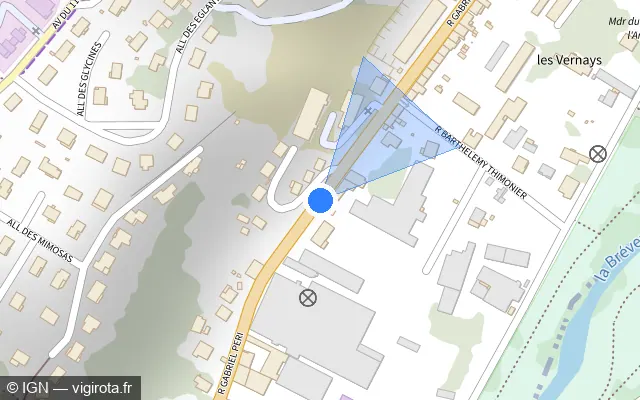 Vue plan de l'emplacement du radar tourelle à L'Arbresle