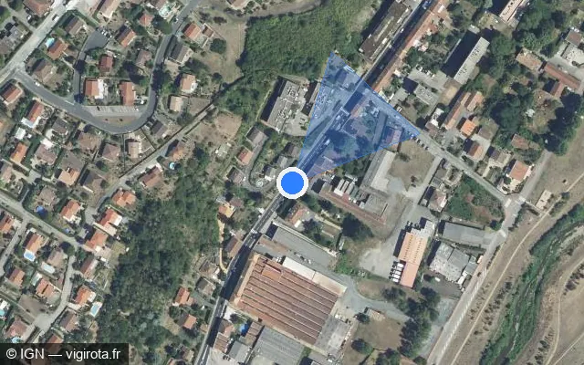 Vue satellite de l'emplacement du radar tourelle à L'Arbresle
