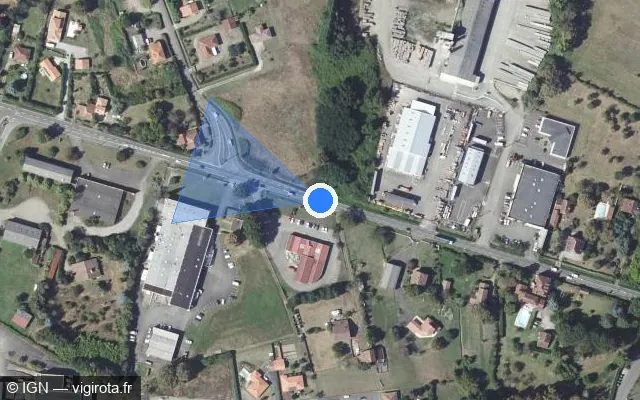 Vue satellite de l'emplacement du radar tourelle à Saint-Sever