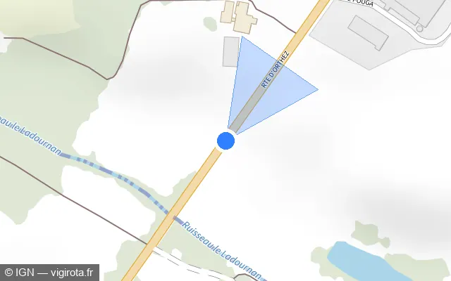 Vue plan de l'emplacement du radar tourelle à Labastide-Chalosse