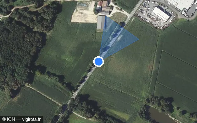 Vue satellite de l'emplacement du radar tourelle à Labastide-Chalosse