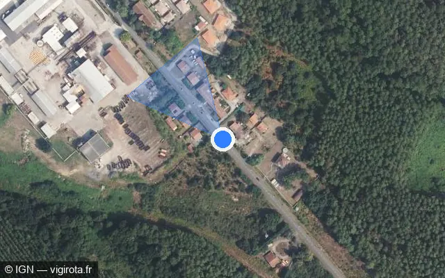 Vue satellite de l'emplacement du radar tourelle à Mimizan