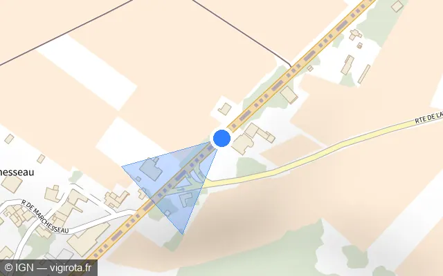 Vue plan de l'emplacement du radar tourelle à Lalande-de-Pomerol