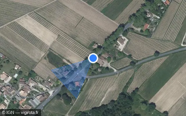 Vue satellite de l'emplacement du radar tourelle à Lalande-de-Pomerol