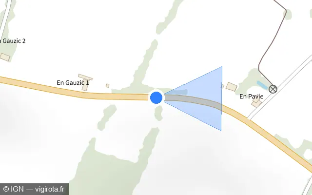 Vue plan de l'emplacement du radar tourelle à Monferran-Savès