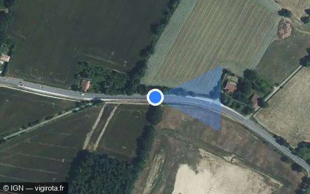 Vue satellite de l'emplacement du radar tourelle à Monferran-Savès