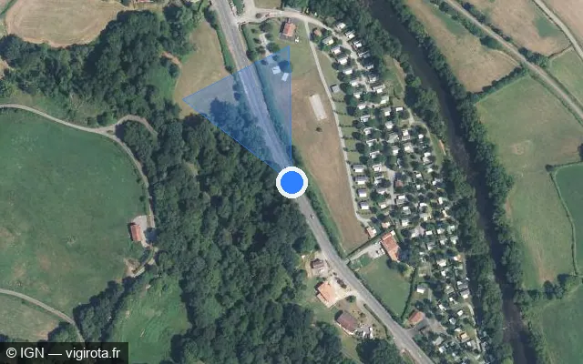 Vue satellite de l'emplacement du radar tourelle à Ascarat