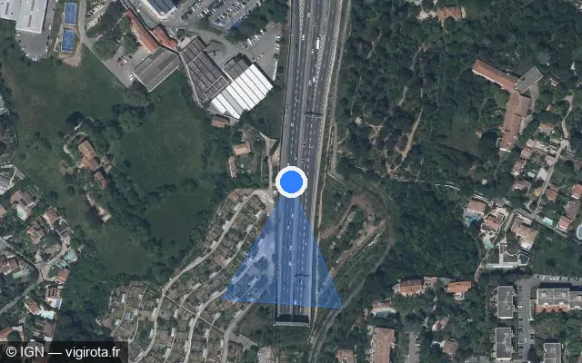 Vue satellite de l'emplacement du radar tourelle à Marseille