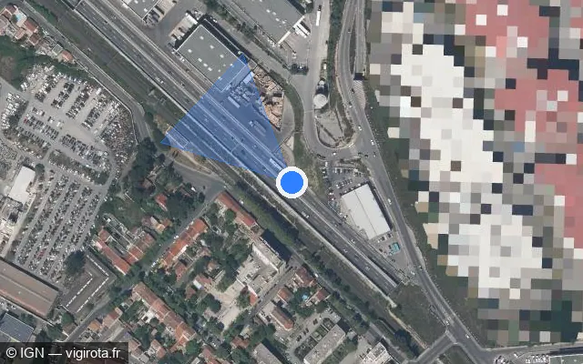 Vue satellite de l'emplacement du radar tourelle à Marseille