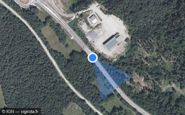Vue satellite de l'emplacement du radar tourelle à Saint-Martin-de-Clelles