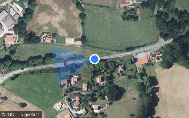 Vue satellite de l'emplacement du radar tourelle à Bardos