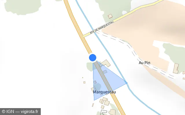 Vue plan de l'emplacement du radar tourelle à Le Vignau