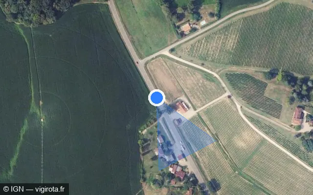 Vue satellite de l'emplacement du radar tourelle à Le Vignau