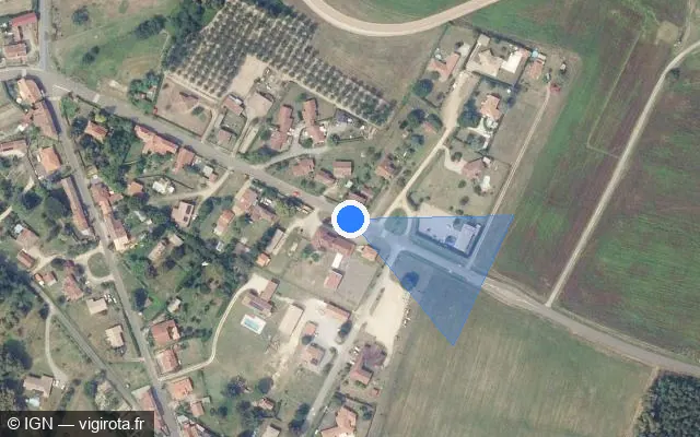 Vue satellite de l'emplacement du radar tourelle à Créon-d'Armagnac