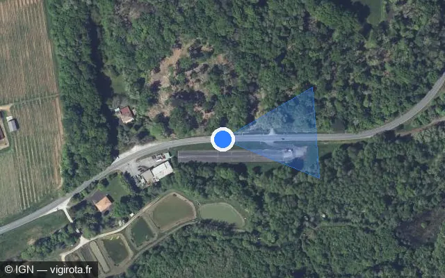 Vue satellite de l'emplacement du radar tourelle à Lembras
