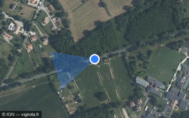 Vue satellite de l'emplacement du radar tourelle à Montmorillon