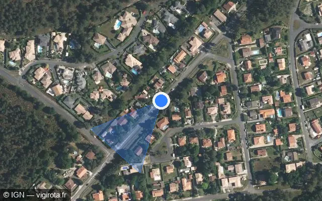 Vue satellite de l'emplacement du radar tourelle à Andernos-les-Bains