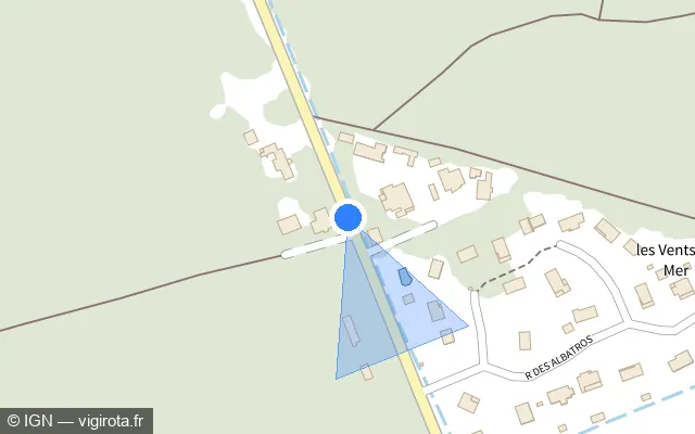 Vue plan de l'emplacement du radar tourelle à Lanton