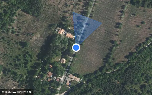 Vue satellite de l'emplacement du radar tourelle à Audenge