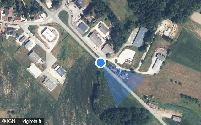 Vue satellite de l'emplacement du radar tourelle à Saint-Béron