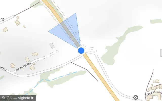 Vue plan de l'emplacement du radar tourelle à Saint-Beauzire