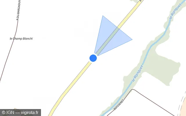 Vue plan de l'emplacement du radar tourelle à Saint-Julien-de-Coppel