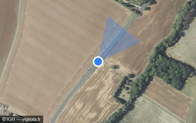 Vue satellite de l'emplacement du radar tourelle à Saint-Julien-de-Coppel