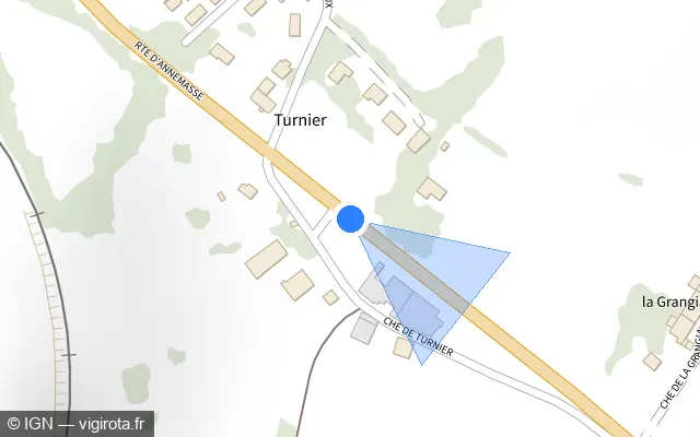 Vue plan de l'emplacement du radar tourelle à Arthaz-Pont-Notre-Dame